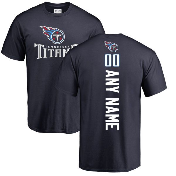 Men Tennessee Titans NFL Pro Line Navy Custom Backer T-Shirt->nfl t-shirts->Sports Accessory
